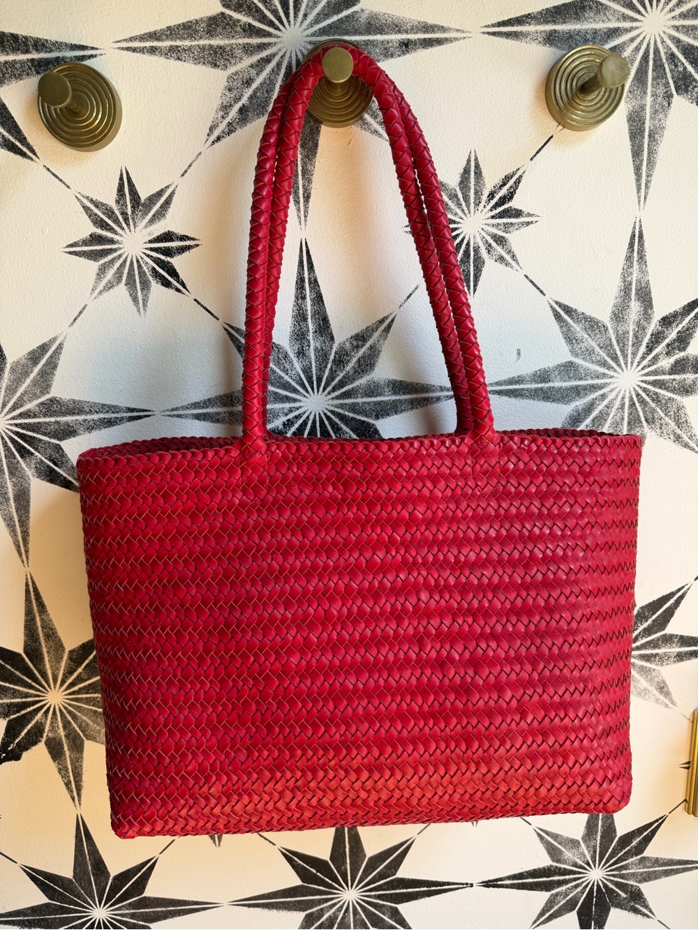 Madewell signature woven tote in scarlet